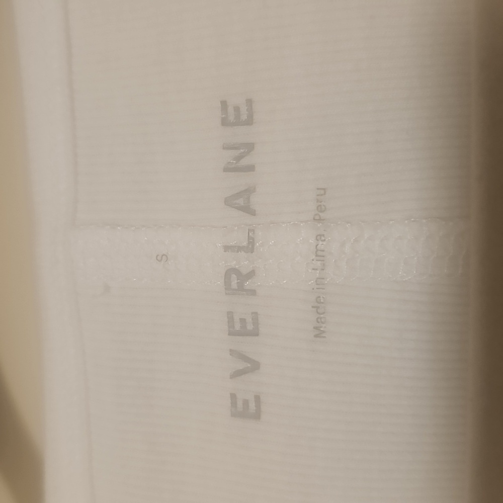 Everlane Luxe Rib Scoop-Neck Tee White Size Small - Picture 5 of 6